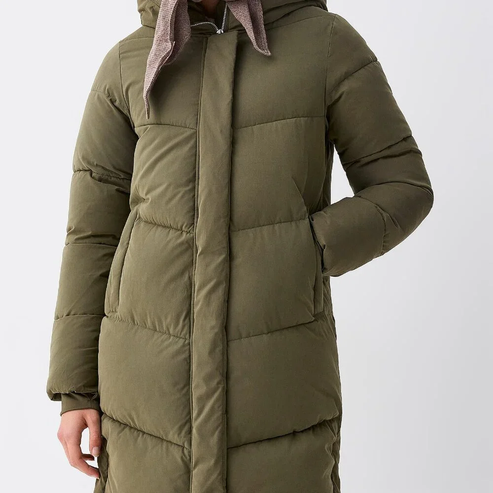 Olive Green Long Cut Puffer Winter Jacket NEW WITH TAG (69% Off Retail Price) - Picture 6 of 6